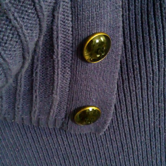 Violet Cowl Neck Bell Sleeve Sweater / Sweaterdres w Pocket and Gorgeous Buttons - Picture 2 of 5